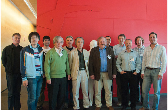 The official picture of the participants. From left to right: F. Wielonsky, E. Segawa, P. M. Roman, H. Tanemura, F. A. Grnbaum, N. Konno, A. Einstein, R. Werner, A. Deao, A. Kuijlaars, A. Martnez-Finkelshtein, A. Werner, L. Velzquez